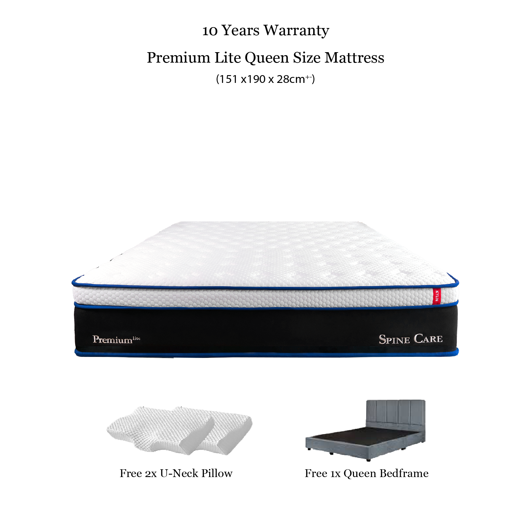 Kylin Premium Hybrid Mattress - Titanium Pocket Spring Supportive Mattress