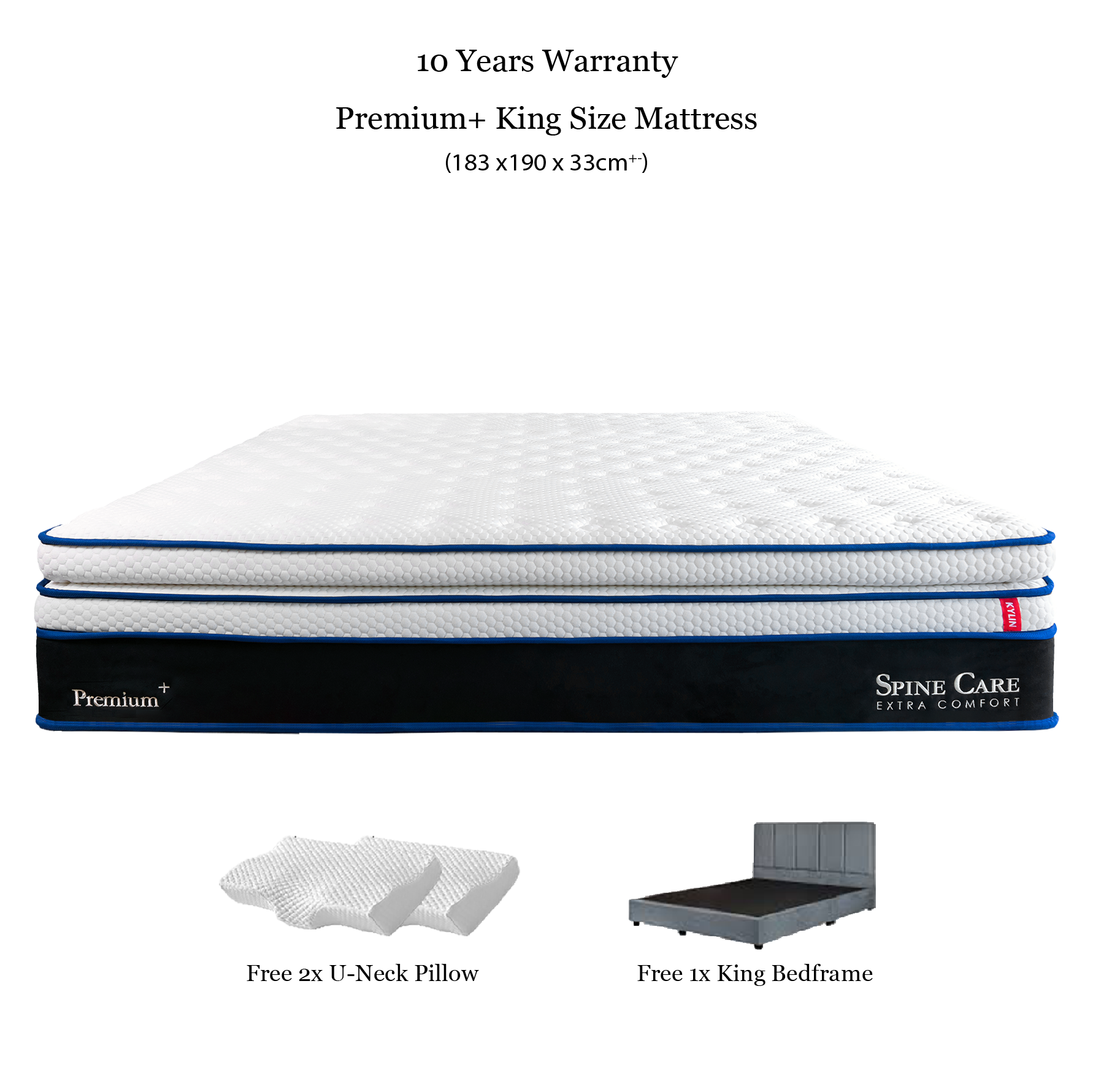Kylin Premium Hybrid Mattress - Titanium Pocket Spring Supportive Mattress