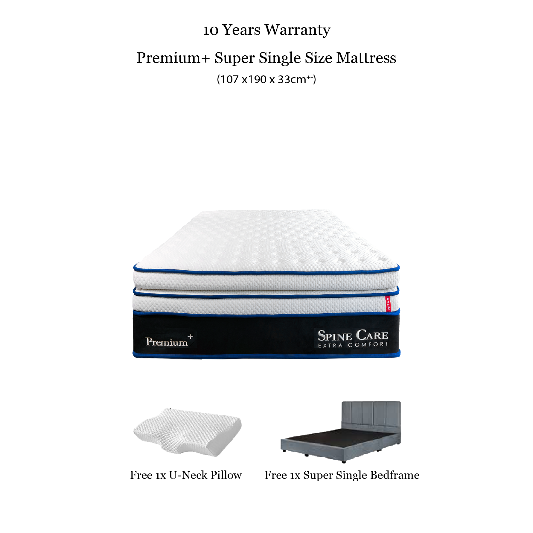 Kylin Premium Hybrid Mattress - Titanium Pocket Spring Supportive Mattress