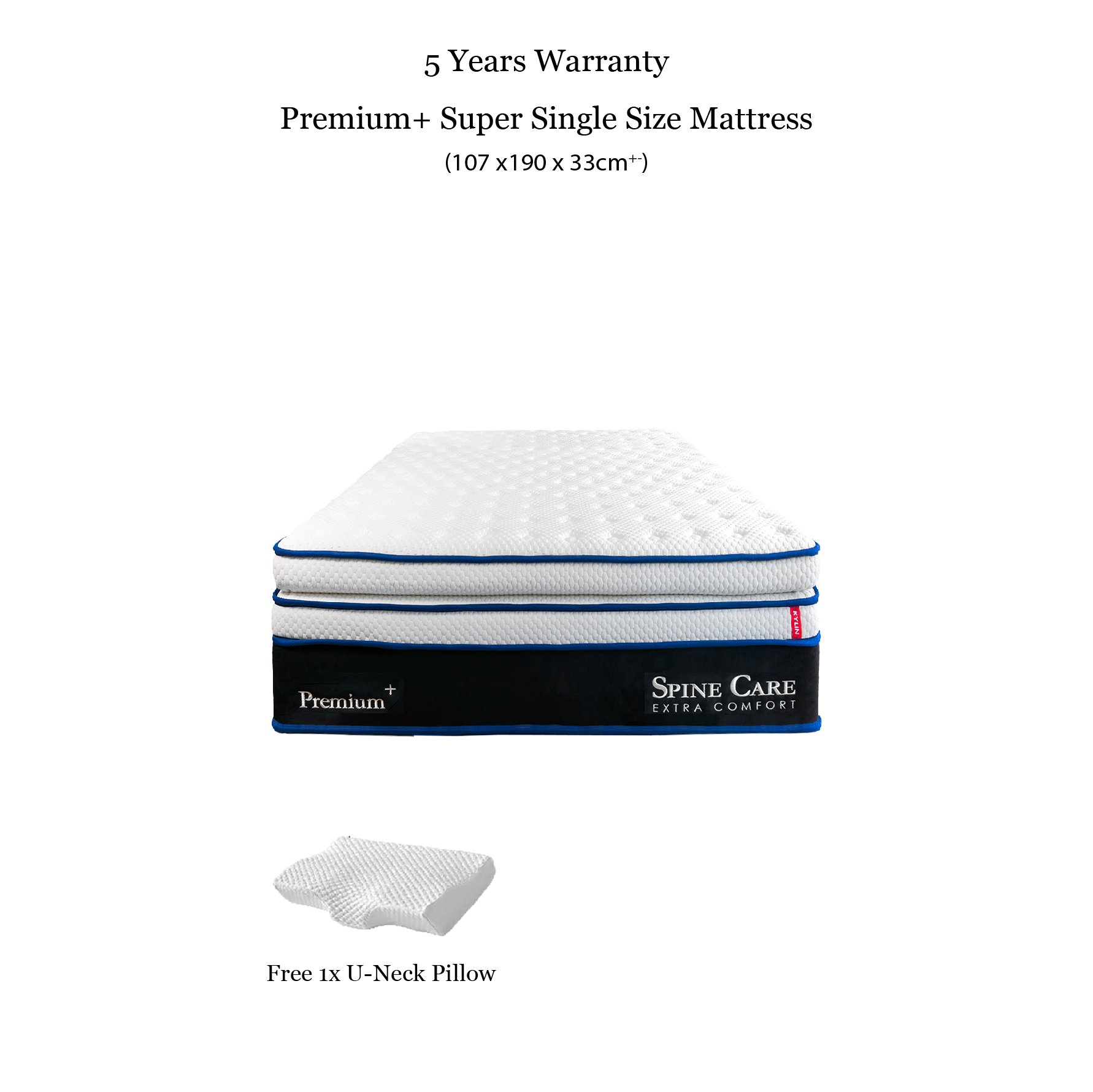Kylin Premium Hybrid Mattress - Titanium Pocket Spring Supportive Mattress